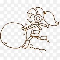 漫画卡通玩雪少女-空若网 漫画卡通玩雪少女-空若网