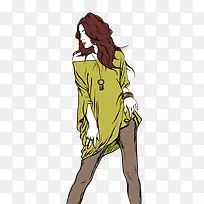 卡通手绘漫画女-空若网 卡通手绘漫画女-空若网