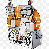 卡通喷漆录音机-空若网 卡通喷漆录音机-空若网