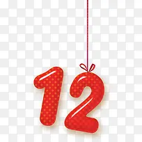 红色数字12字体素材-空若网 红色数字12字体素材-空若网