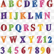 卡通数字字母 彩色 海报字体-空若网 卡通数字字母 彩色 海报字体-空若网