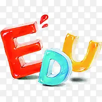 EDU彩色冰块字体-空若网 EDU彩色冰块字体-空若网