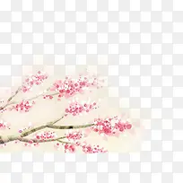 粉色梦幻水彩树枝-空若网 粉色梦幻水彩树枝-空若网