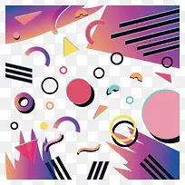 矢量彩色几何装饰图案-空若网 矢量彩色几何装饰图案-空若网