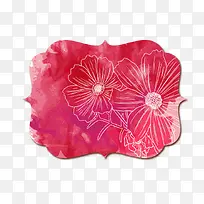 水彩花朵标签-空若网 水彩花朵标签-空若网