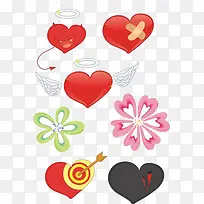 卡通心花朵素材-空若网 卡通心花朵素材-空若网