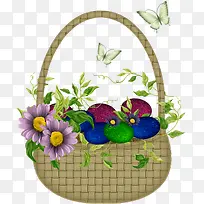 花篮蔬菜蓝蝴蝶-空若网 花篮蔬菜蓝蝴蝶-空若网