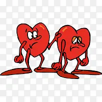 吵架的红色爱心矢量-空若网 吵架的红色爱心矢量-空若网