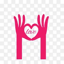 玫红色爱心手势设计矢量素材-空若网 玫红色爱心手势设计矢量素材-空若网