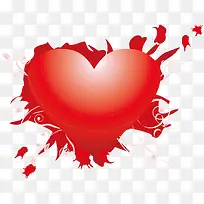 红色爱心破墙图案-空若网 红色爱心破墙图案-空若网