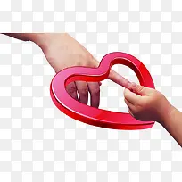 红色爱心手势母子-空若网 红色爱心手势母子-空若网