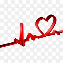 矢量爱心与心电图-空若网 矢量爱心与心电图-空若网