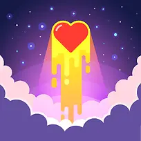 黄色线条红色爱心-空若网 黄色线条红色爱心-空若网