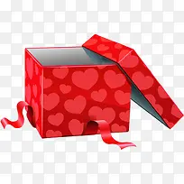 红色爱心花纹礼盒-空若网 红色爱心花纹礼盒-空若网