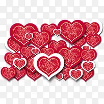 红色中式爱心花纹-空若网 红色中式爱心花纹-空若网