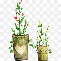 春天黄红色爱心小花-空若网 春天黄红色爱心小花-空若网