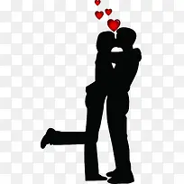 墨迹相吻情侣红色爱心-空若网 墨迹相吻情侣红色爱心-空若网