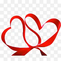 红色彩带爱心-空若网 红色彩带爱心-空若网