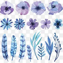 矢量水彩花朵-空若网 矢量水彩花朵-空若网