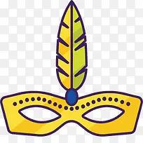 矢量金色羽毛面具素材-空若网 矢量金色羽毛面具素材-空若网