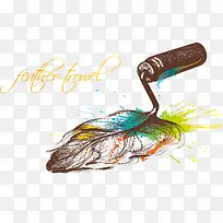 泼墨水彩羽毛-空若网 泼墨水彩羽毛-空若网