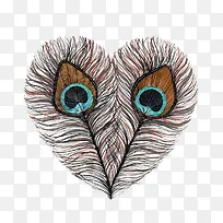 炫彩孔雀羽毛爱心-空若网 炫彩孔雀羽毛爱心-空若网