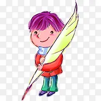 手绘羽毛男孩创意-空若网 手绘羽毛男孩创意-空若网