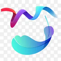 彩色渐变卡通羽毛-空若网 彩色渐变卡通羽毛-空若网