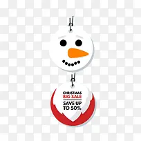 可爱雪人促销吊牌-空若网 可爱雪人促销吊牌-空若网