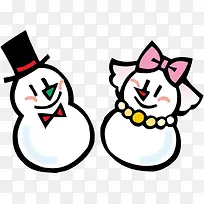 男女生雪人-空若网 男女生雪人-空若网