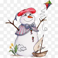 手绘卡通可爱小雪人-空若网 手绘卡通可爱小雪人-空若网