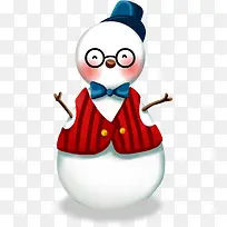 手绘带礼帽可爱雪人-空若网 手绘带礼帽可爱雪人-空若网