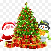 手绘可爱圣诞老人雪人-空若网 手绘可爱圣诞老人雪人-空若网