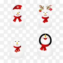 冬季可爱雪人图标-空若网 冬季可爱雪人图标-空若网