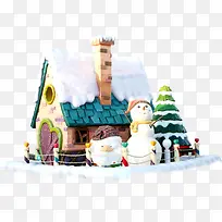 圣诞爱心创意建筑雪人-空若网 圣诞爱心创意建筑雪人-空若网