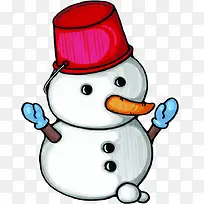 可爱雪人手绘插画图片-空若网 可爱雪人手绘插画图片-空若网