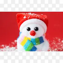 红色背景雪人可爱-空若网 红色背景雪人可爱-空若网