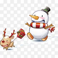 可爱雪人梅花鹿装饰-空若网 可爱雪人梅花鹿装饰-空若网