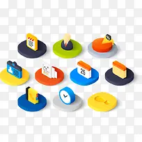 图标扁平化立体建筑-空若网 图标扁平化立体建筑-空若网