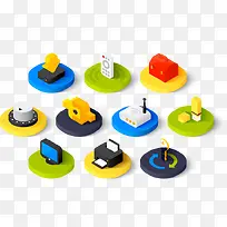 图标扁平化立体建筑-空若网 图标扁平化立体建筑-空若网