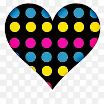 彩色波点爱心-空若网 彩色波点爱心-空若网