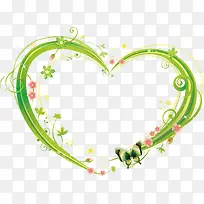 绿色清新藤条爱心-空若网 绿色清新藤条爱心-空若网
