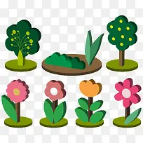 矢量扁平化花草树木-空若网 矢量扁平化花草树木-空若网