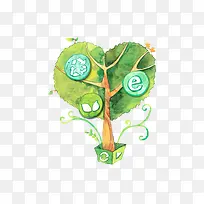 手绘水彩树-空若网 手绘水彩树-空若网