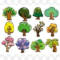 手绘卡通大树图案-空若网 手绘卡通大树图案-空若网