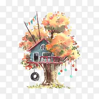 卡通树上房子-空若网 卡通树上房子-空若网