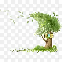 卡通绿色大树-空若网 卡通绿色大树-空若网