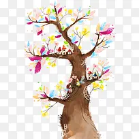 彩色卡通大树-空若网 彩色卡通大树-空若网