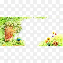 水彩大树-空若网 水彩大树-空若网