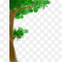 绿树水彩春天大树-空若网 绿树水彩春天大树-空若网